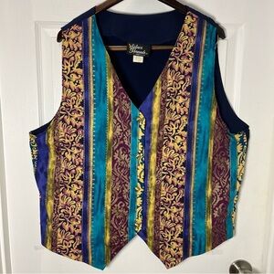 Vintage Silver Threads Women’s Colorful Striped Vest size 1X